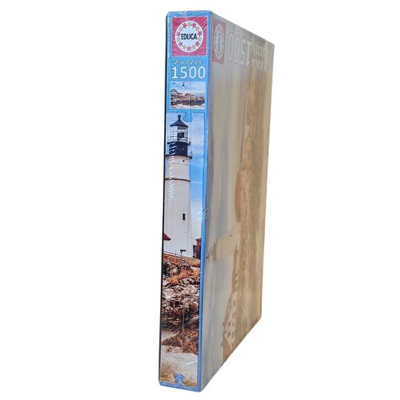 Lighthouse on Rocky Shoreline Scene New Sealed 85x60 cm Educa Puzzle 1500 Pieces - Picture 6 of 8
